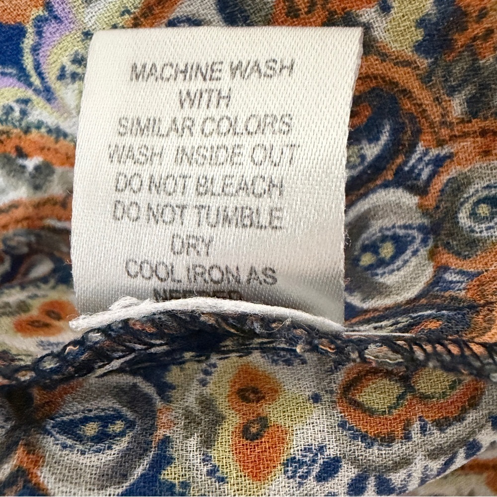 Antalia Femme Elegant Paisley Women's Blouse - Blue and Orange - Picture 7 of 7